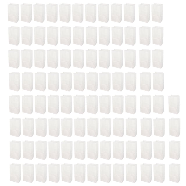 Juego de 100 bolsas de papel Kraft de grado alimenticio, resistentes al aceite, de gran capacidad, color blanco, para compras, 280 x 150 x 90 mm/11,02 x 5,91 x 3,54 pulgadas