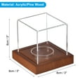 thumbnail image 2 of Caja de exhibición de béisbol Uxcell con base de madera, soportes de acrílico para exhibir pelotas de memorabilia de madera de pino, 2 of 6