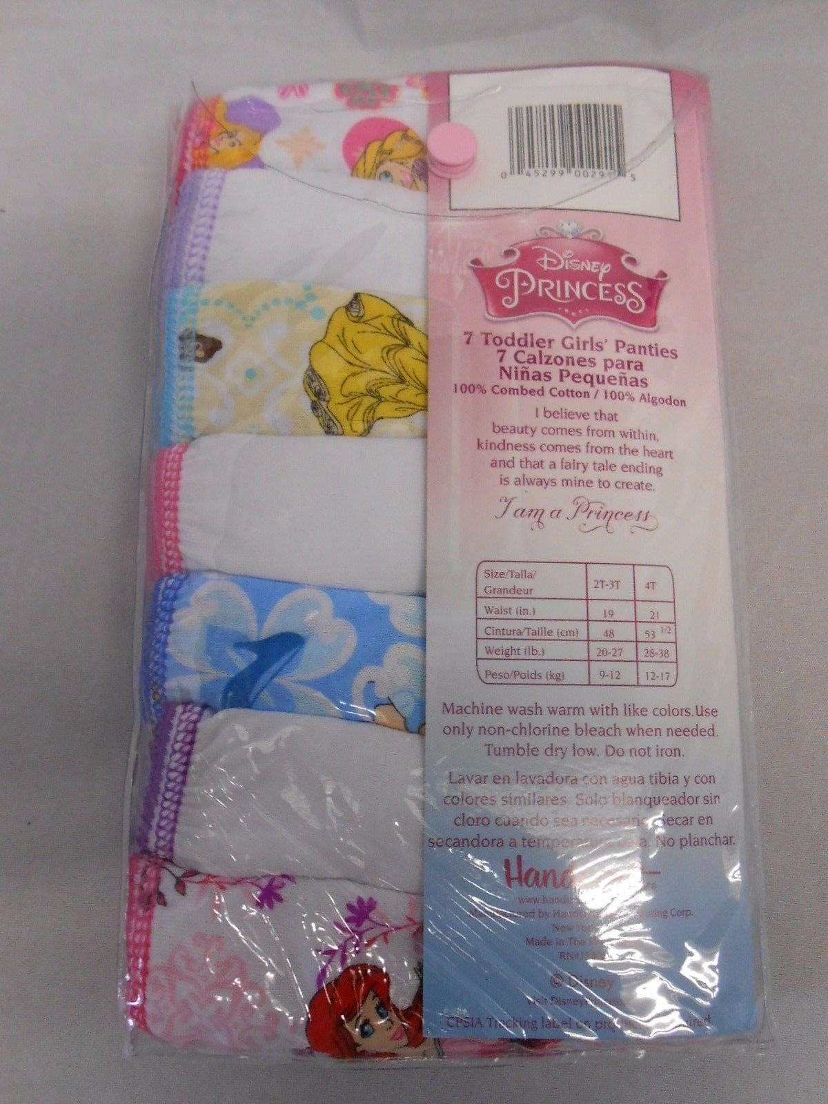 Disney Girls' Toddler Princess Underwear Mulipacks, Multi7pk, 2T