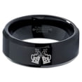 thumbnail image 2 of Tungsten Cheers Beer Drink Band Ring 8mm Men Women Comfort Fit Black Beveled Edge Polished, 2 of 4