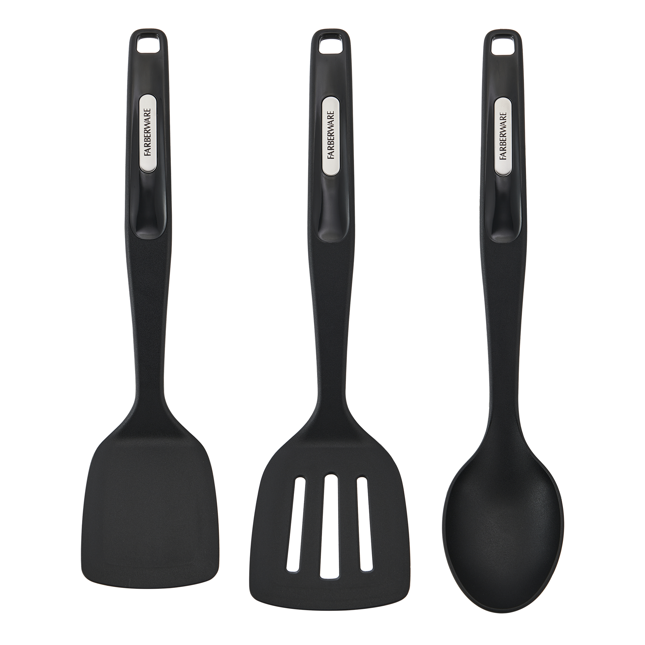 Farberware Professional Nylon Cooking Utensils Set of 3, Turners and Basting Spoon