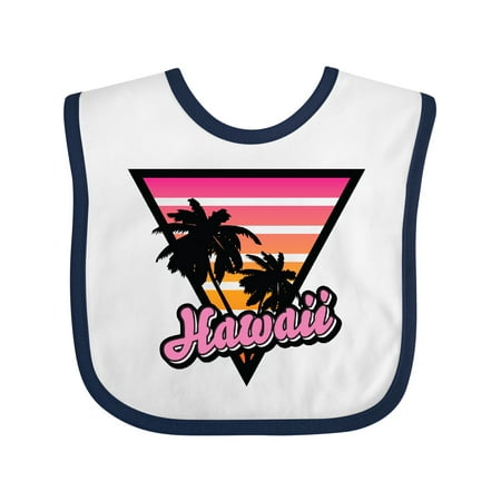 

Inktastic Hawaii with Triangle and Palm Trees Gift Baby Boy or Baby Girl Bib