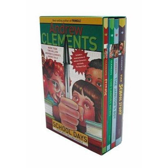 Pre-Owned Andrew Clements School Days Boxed Set (Frindle, The Landry News, The Janitor's Boy, School Story, excerpt from The Report Card)