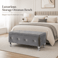 thumbnail image 3 of Aukfa 38" Upholstered Storage Ottoman Bench with Hidden Storage, Crystal Tufted Velvet Bed Bench, 380 lb, Gray, 3 of 8