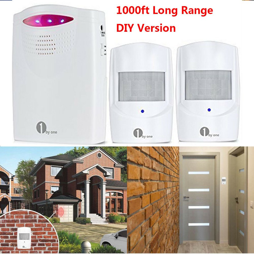 1byone 1000ft Long Range Wireless Home Security Driveway Alarm Alert