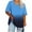 Blue, variant on Luvrsol T Shirts for Women Plus Size Oversized-neck Short Sleeved Solid Summer Base Shirt Sports T-shirt, Size XL-5XL