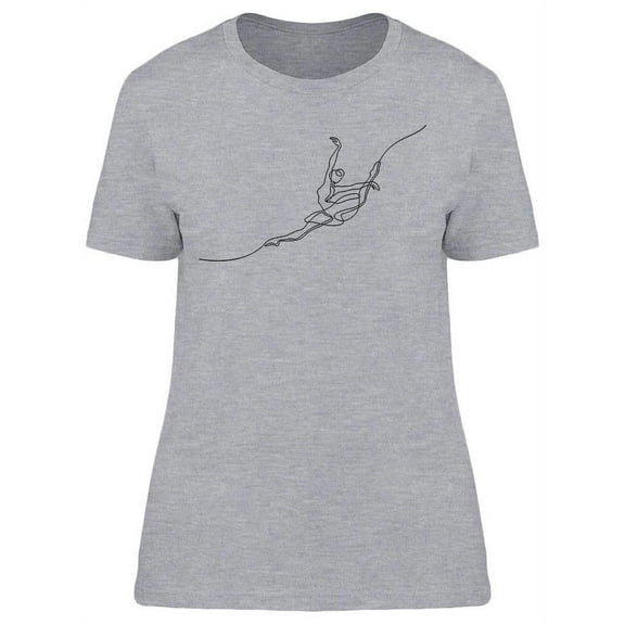 Continuous Line Art Ballerina T-Shirt Women -Image by Shutterstock, Female XX-Large