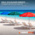 thumbnail image 3 of Sombrilla Para Playa Con Base Jardin Patio Alberca Exteriores Plegable 2X1.95 Metros Acero Reforzada Inclinación Manivela Ajustable Ideal Para Potegerte Del Sol VERDE, 3 of 7