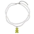 thumbnail image 2 of Hyasfey Pendant Necklace Double Layer Faux Pearl Transparent High Gloss Bright Finish Neck Decoration Accessory Creative Candy Bear Pendant Beaded Necklace for Daily Wear, 2 of 8