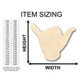 thumbnail image 2 of Unfinished Wood Shaka Sign Language Shape - Craft - up to 36" DIY 46" / 1/2", 2 of 3