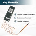 thumbnail image 4 of SDRZJX Refrigeration Thermostat Temperature Controller from -30&Acirc;&deg;F to 90&Acirc;&deg;F Capillary Length 5 Ft with Mechanical Temperature Control Switch Repl, 4 of 6