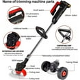 thumbnail image 2 of Powered Weed Eater, 2-in-1 Grass String Trimmer with 2 Detachable Head for Trimming Grass/ Weed, 2-Cycle Grass Edger Lawn Mower for Yard, Garden, 24V Battery, 2 of 7