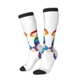 thumbnail image 2 of Fotbe Happy Pride Gnome print Women's Men's Novelty Crew Socks Cotton Socks Knee High Socks for Walking,Running,Nurses,Pregnancy, 2 of 8