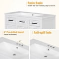 thumbnail image 4 of EUROCO 36" Bathroom Vanity with Sink Bathroom Vanity Cabinet with Resin Integrated Sink, Adjustable Shelves 4 Drawers, 2 Doors,Solid Wood Frame, White, 4 of 9