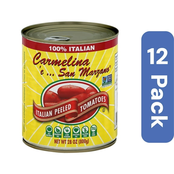 Carmelina San Marzano Whole Italian Tomatoes In Puree 28 oz (Pack Of 12)