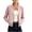 Pink, variant on Staron Women's Zip Up Jacket Cropped Casual Knit Cardigan Sweater Full Zipper Round Neck Long Sleeve Solid Slim Lightweight Spring Fall Outerwear Beige L