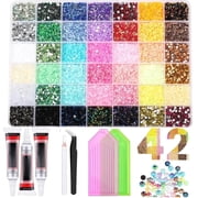 42 Color DIY Resin Rhinestone Kit 32000 Pcs 2-3mm Multicolor Book Bedazzling Kit for Diamond Painting, Clothes, Cup, Shoes, Nails & Craft Projects