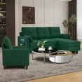 thumbnail image 5 of Pingliang Home Sofa Set of Convertible Sectional Sofa & Accent Chair,3 Seat L-Shaped Couch with Reversible Storage Ottoman&Side Pocket, Furniture Set for Living Room Office APT, 5 of 9