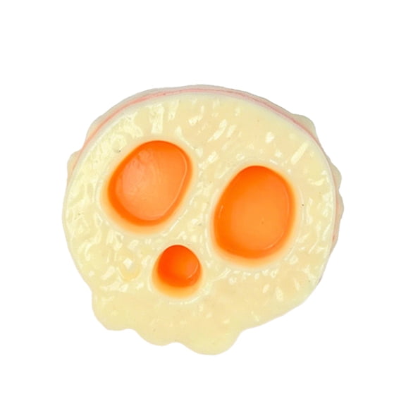 Halloween Skull Squeeze Toy, Soft PVC Stress Relief Toy, Sensory Fidget Ball for Adults, Party Favor, Yellow