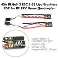 thumbnail image 2 of Riwcyla 45A BLHeli_S ESC 2,6S Lipo Brushless ESC 4 Pcs Contrôleur de Vitesse Électronique Intégré, RVB Programmable Intégré pour Drone RC, Parfait pour une Utilisation Quotidienne, les Activités de Plein Air, les Voyages et les occasions Décontractées, 2 of 6