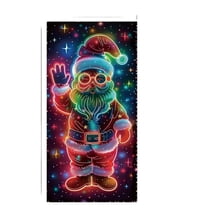 Virelaxpo Fluorescent Christmas Door Curtain with Light-Up Design - PVC Strip Door Cover for Festive Entrance and Black Light Party Decor