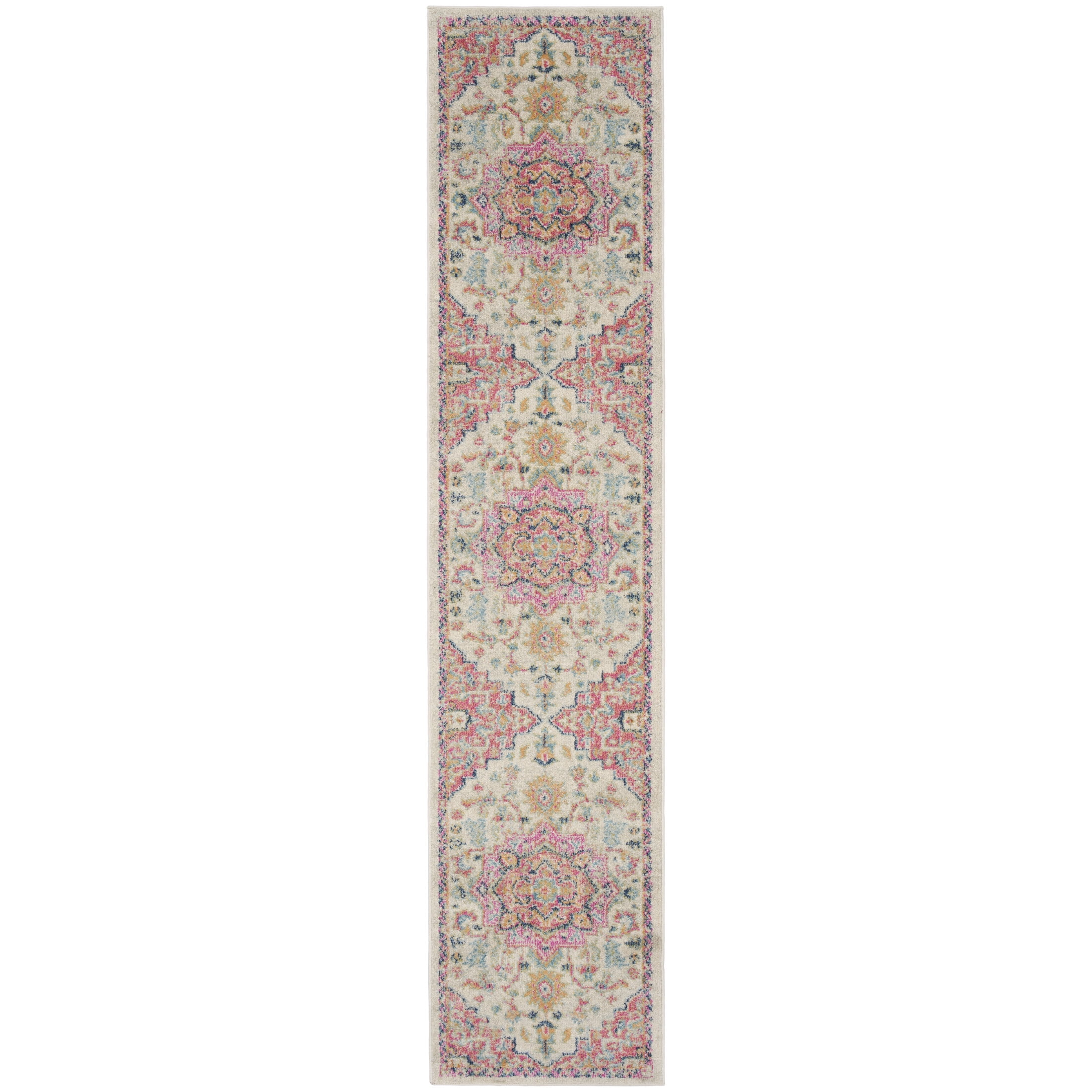 Nourison Passion Persian Ivory Pink 2'2" x 12' Area Rug (2x12)