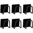 thumbnail image 1 of 6Pack Hooks for Hanging Wall Hanger Towel Hooks Heavy Duty Ideal for Bathroom Shower Kitchen Home Door Stainless Steel--Black, 1 of 5