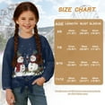 thumbnail image 7 of Xixirimido Snowman Berries Christmas Blue Pattern Girls Long Sleeve Shirts Cute Kids Fashion Crew Neck Tunic Tops Tie-hem Tees for Fall Winter, Size 5-6, 7 of 7