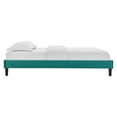 thumbnail image 6 of Platform Bed Frame, Tufted, Rivet Nailhead, King Size, Teal Blue, Velvet, Bedroom, Modern Contemporary Boutique HB35345, 6 of 15