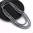 thumbnail image 3 of Aisansty Long Pearl Necklace for Women Layered Gray Faux Pearl Beads Strand Necklace Costume Jewelry,Diameter Pearl 8MM,69 inches, 3 of 4
