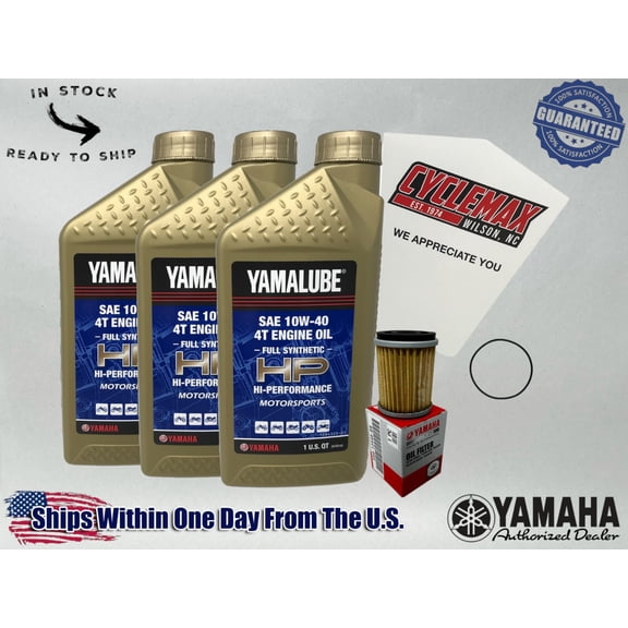Cyclemax Full-Synthetic Yamalube Oil Change Kit fits 1985-1989 Yamaha MOTO-4