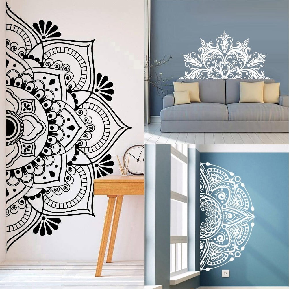 Mandala In Half Wall Sticker Wall Decal Decor Art Living Room Bedroom Mural Walmart
