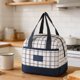 thumbnail image 5 of Bolsa isotérmica a cuadros | Bolsa bento de papel de aluminio grueso | Bolsa de mano de gran capacidad para el trabajo, la escuela o un picnic, 5 of 9