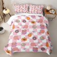 thumbnail image 2 of Feelyou Boho Pumpkin Daisy Twin Quilt Set, Hippie Buffalo Plaid Twin Coverlet Set, 2-Piece, 1 Comforter and 1 Pillowcase, 2 of 7