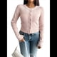 thumbnail image 3 of Suéter Tipo Cárdigan de Cuello Redondo Ajustado para Mujer, con Botones y Prenda Básica de Punto Albaricoque S, 3 of 9