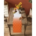 thumbnail image 5 of Table Runner Dresser Scarves 72 Inch Long, Moroccan Geometrical Stripe Texture Linen Dining Table Runners Orange Gradient Curved Line Tabletop Scarf for Wedding Holiday Party Kitchen, 5 of 7