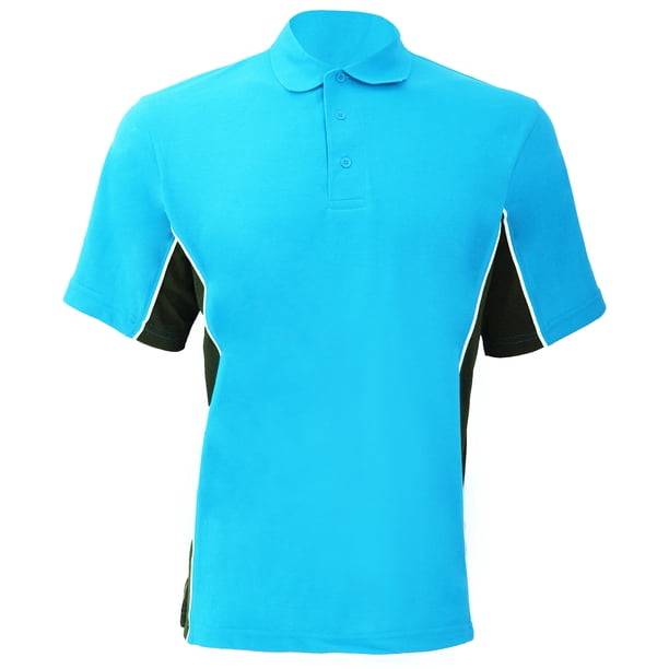 Gamegear® - Polo pique de manga corta Modelo Track Hombre Caballero - Verano (Azul claro/Marino/Blanco)