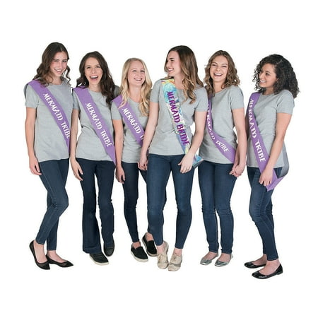 Mermaid Bachelorette Party Sash Set 6Pc - Apparel Accessories - 6 Pieces