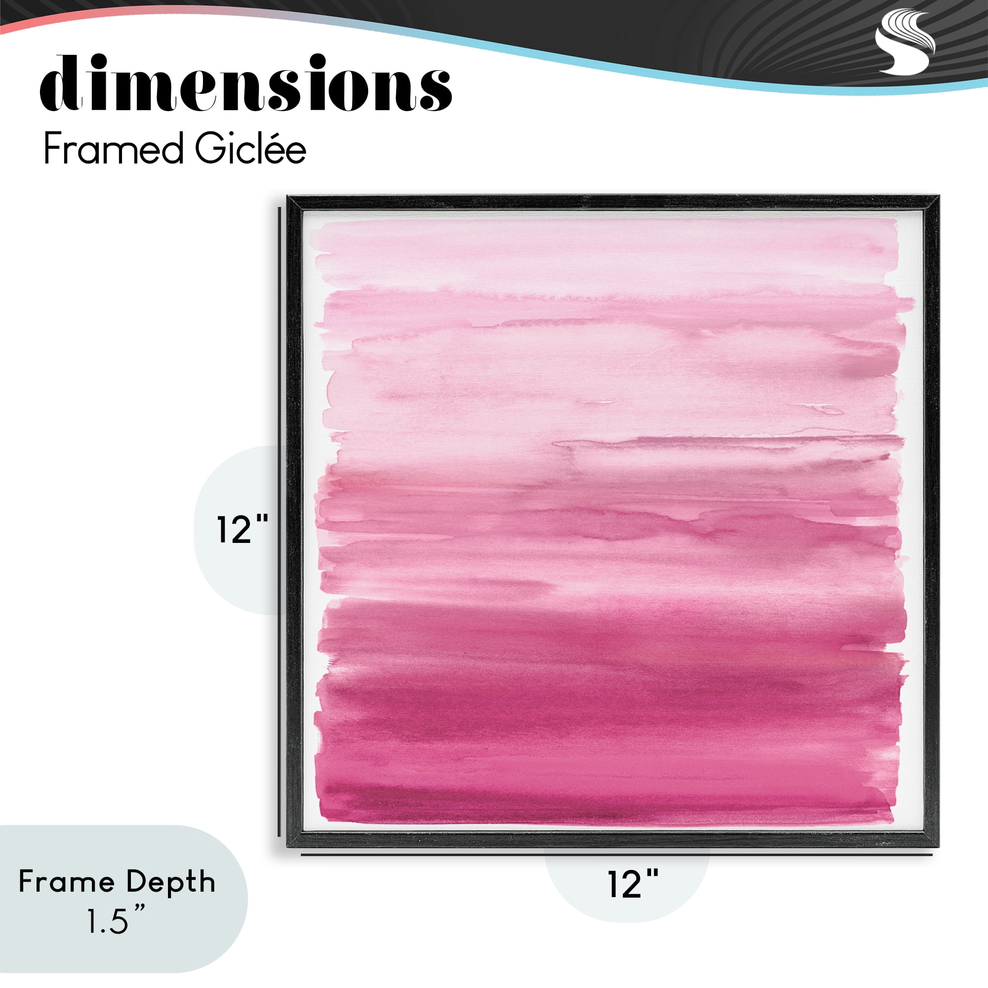 Stupell Industries Gradient Pink Blush Black Framed Giclee Art, design by Allie Corbin