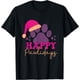 thumbnail image 1 of Happy Pawlidays Pet Holidays - playera de Navidad con estampado de pata de gato y perro, 100% algodón, unisex, 1 of 2