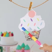 Ice Cream Cake Shaped Pinata, Cute, Colorful Pinata Decoration with Stick for Holiday, Party