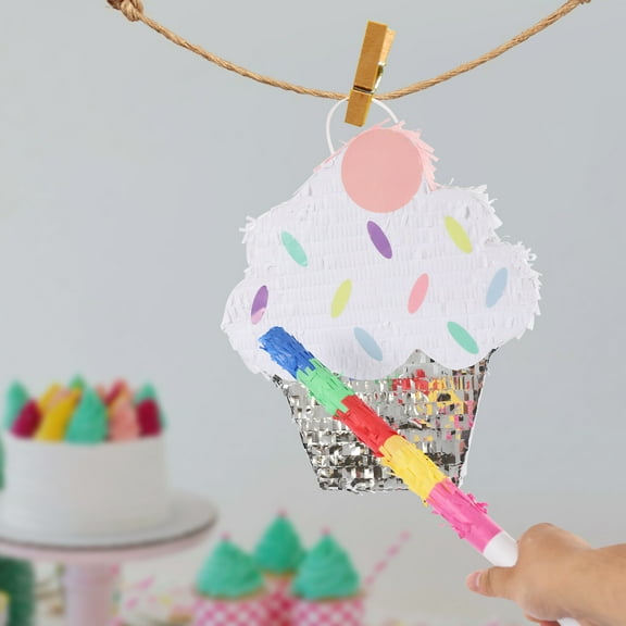 Festival/ Party Decorating Ice Cream Pinata, Colorful Pinata Decoration, Candy Party Pinata with Stick