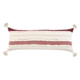 thumbnail image 2 of Laddha Home Designs Hand Stitched Striped Cotton Lumbar Pillow Cover - 36" - White and Red, 2 of 8