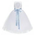 thumbnail image 2 of Ekidsbridal Girl Wedding Flower Girl Dress - White Heart Cutout Floral Lace with Rhinestone Sash 172R3-A (Size: 2-14), 2 of 3