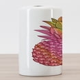 thumbnail image 3 of Pineapple Ceramic Toothbrush Holder, Exotic Tropical Organic Fruit Hand-drawn Illustration in Gradient Energetic Color, Decorative Versatile Countertop for Bathroom, 4.5" X 2.7", Multicolor, 3 of 4