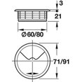 thumbnail image 3 of Cable Grommet Desk Diameter 70mm - Set Of 1 Desk Cable Guide Plastic Black - Cable Through Sheet - For More Organization And Overview In The Workplace, 3 of 4