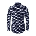 thumbnail image 3 of INSPIRE CHIC Men's Shirt Polka Dots Pattern Point Collar Long Sleeve Button Down Shirt 34 Navy Blue, 3 of 7