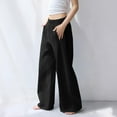 thumbnail image 5 of cocolona Womens Baggy Wide Leg Sweatpants Elastic Waist Drawstring Joggers Fashion Casual Solid Color Trouser Pants with Pockets, 5 of 7