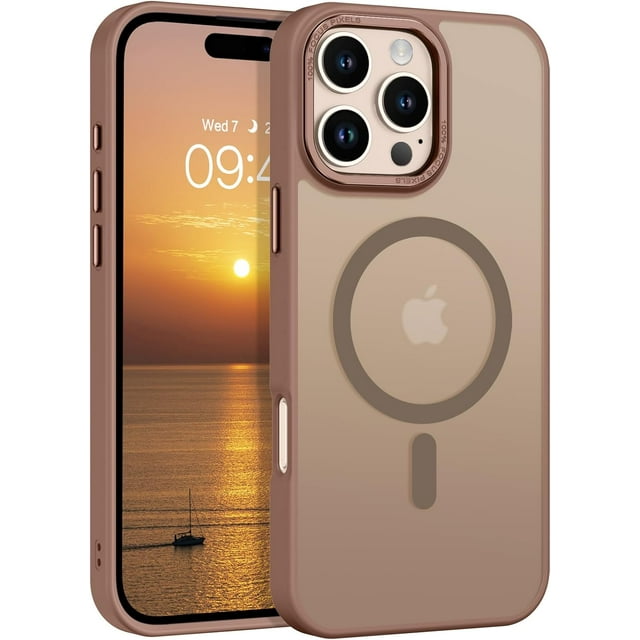 Telaso for iPhone 16 Pro Max Case, iPhone 16 Pro Max Phone Case Compatible with Magsafe Translucent Matte Back Slim Fit Full Body Shockproof Cover for iPhone 16 Pro Max 6.9", Desert Titanium
