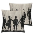 thumbnail image 2 of COMIO Pillow Cases American Military Soldiers Pillow Case 4th of July Decorations Throw Farmhouse Pillowcase  Cushion Case Pillow Case Farmhouse Rustic Cushion Case for Sofa Couch White, 2 of 6
